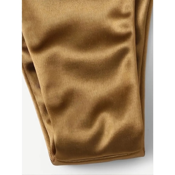 BNWT Isabelle LaRue Golden Nude Satin String Tie Bikini - Picture 5 of 5